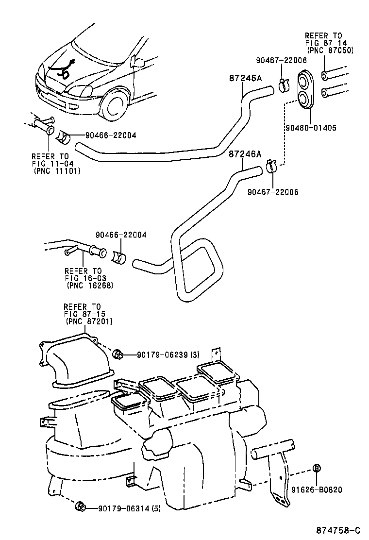 87245-44580 HOSE, HEATER WATER, OUTLET A product image