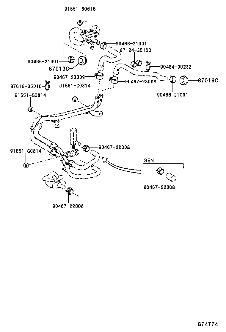 87245-89291 HOSE, HEATER WATER, OUTLET A product image