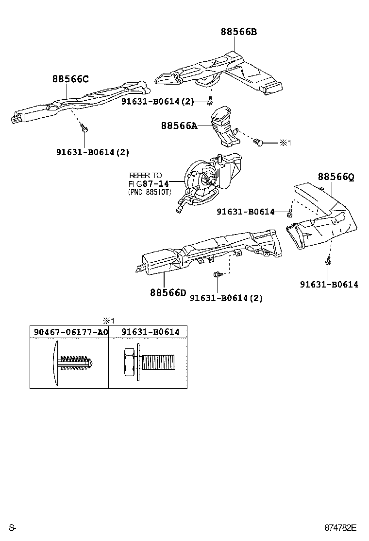 55880-44010 DUCT, HEATER TO REGISTER, NO.2 product image