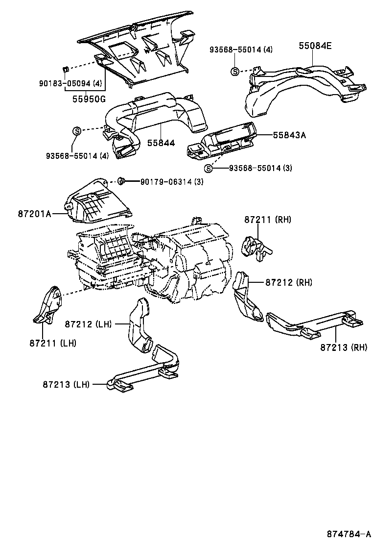 55880-44010 DUCT, HEATER TO REGISTER, NO.2 product image