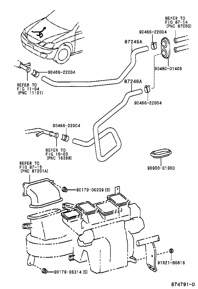 87245-44720 HOSE, HEATER WATER, OUTLET A product image
