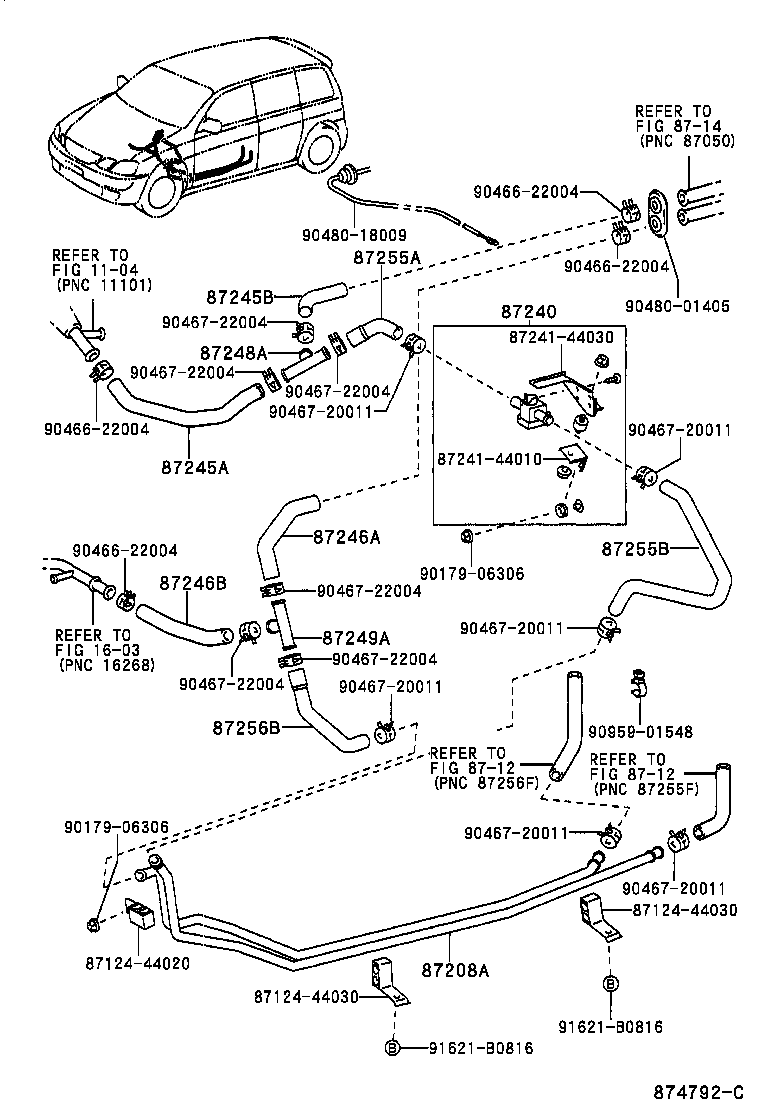 87245-44720 HOSE, HEATER WATER, OUTLET A product image