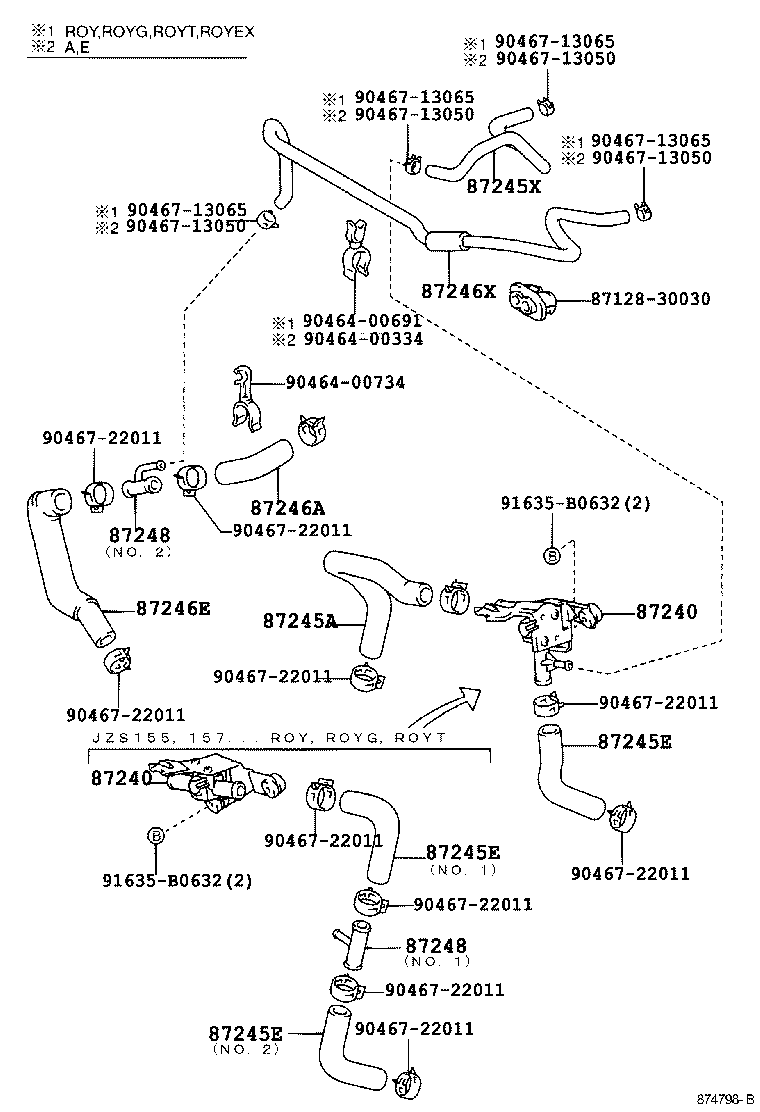 87242-30050 HOSE, HEATER WATER product image