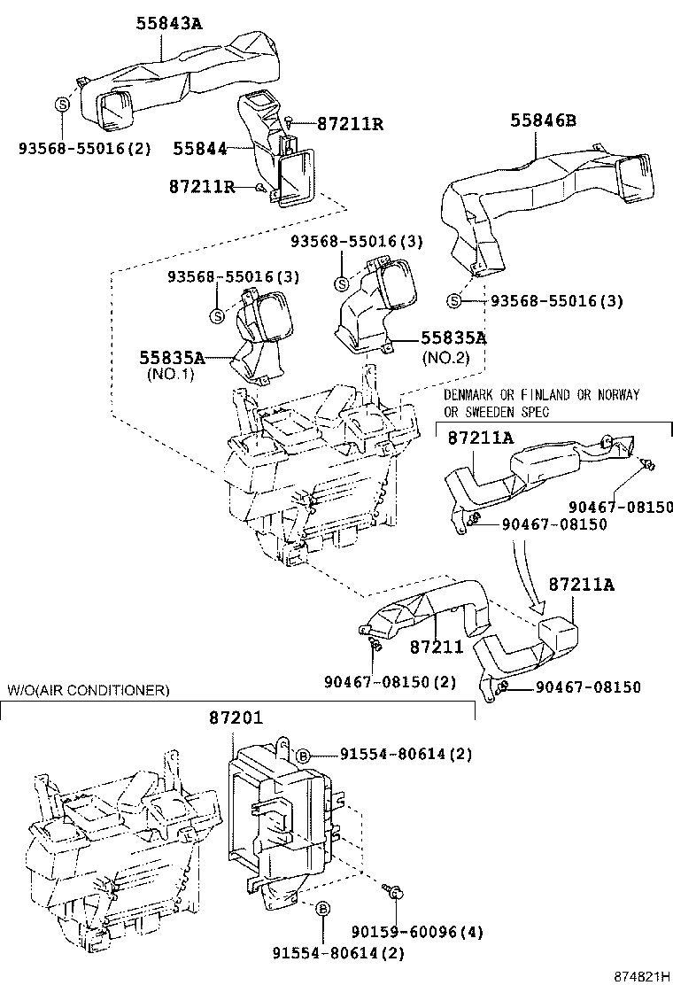 55844-37040 DUCT, HEATER TO REGISTER, NO.2 product image