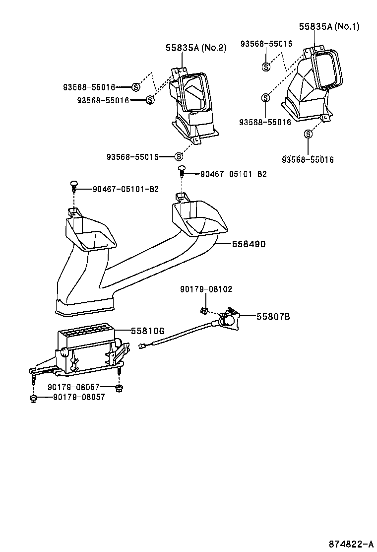 55844-37040 DUCT, HEATER TO REGISTER, NO.2 product image