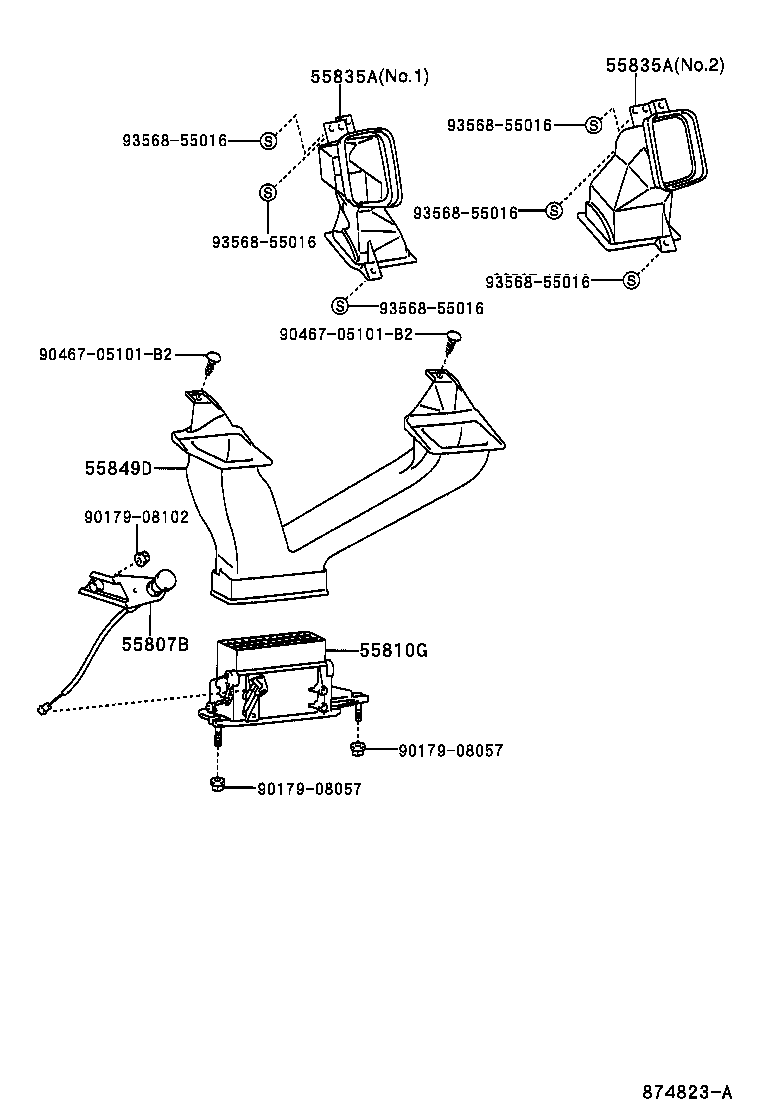 55844-37040 DUCT, HEATER TO REGISTER, NO.2 product image