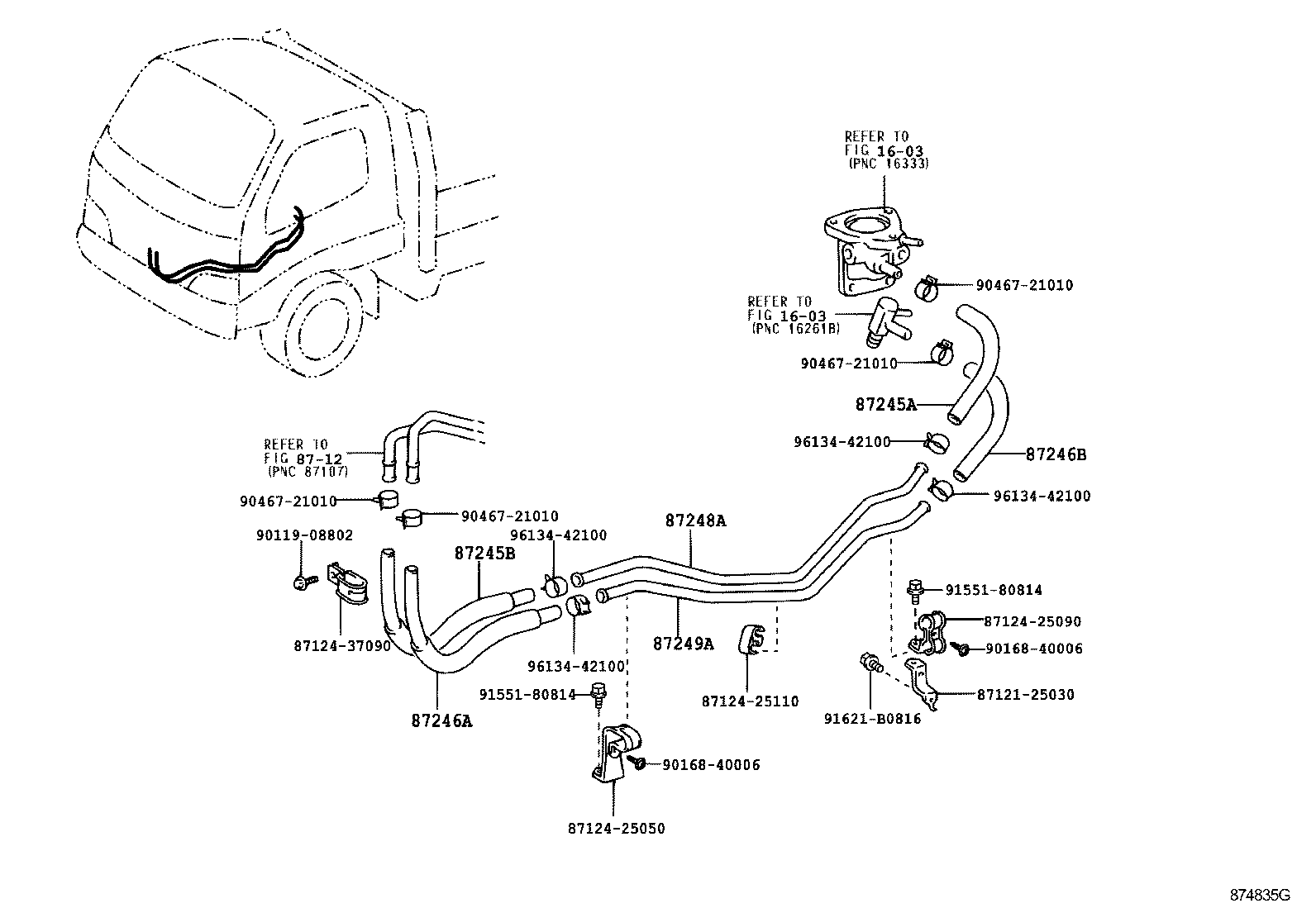 87245-25860 HOSE, HEATER WATER, OUTLET A product image