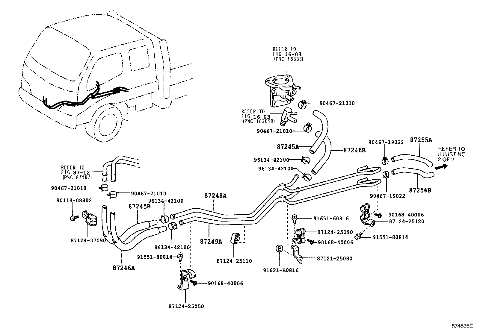 87245-25470 HOSE, REAR HEATER WATER OUTLET, B product image