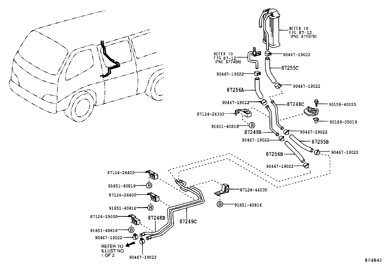 87245-25470 HOSE, REAR HEATER WATER OUTLET, B product image