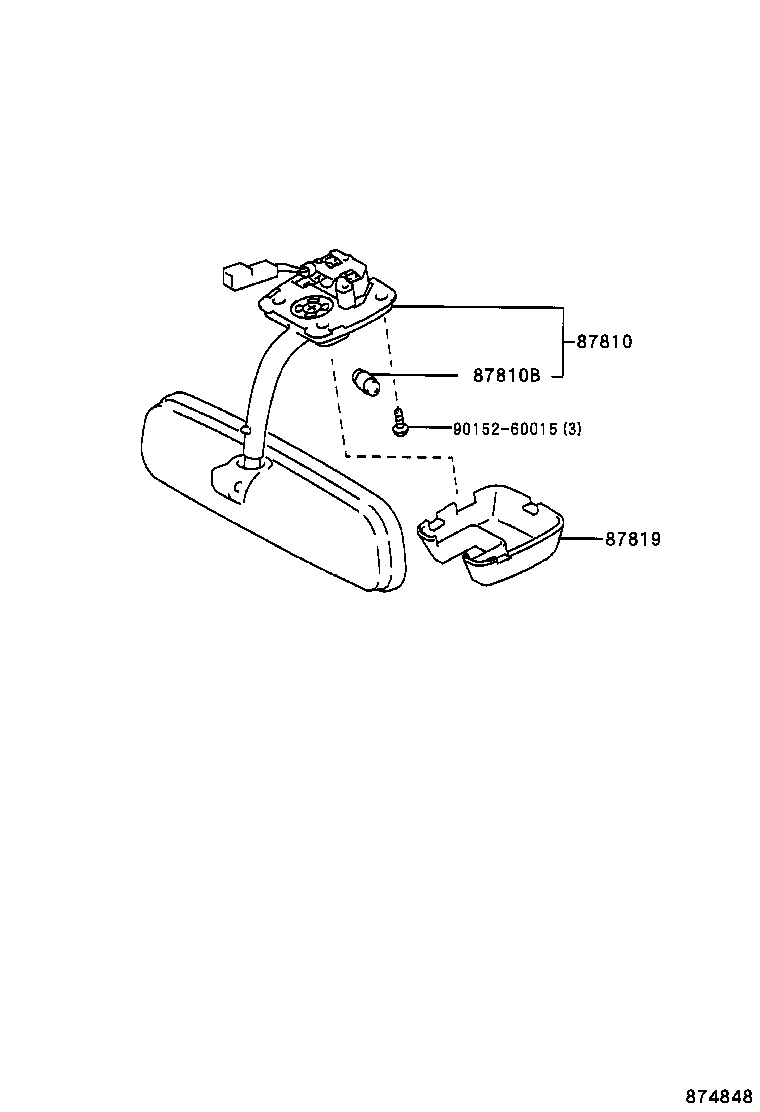 87093-0W080 STAY SUB-ASSY, OUTER REAR VIEW MIRROR, RH product image