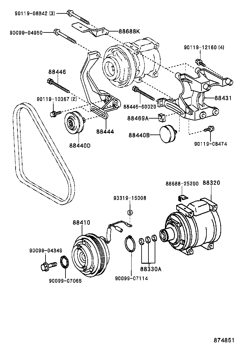 88431-25390 BRACKET, COMPRESSOR MOUNTING, NO.2 product image