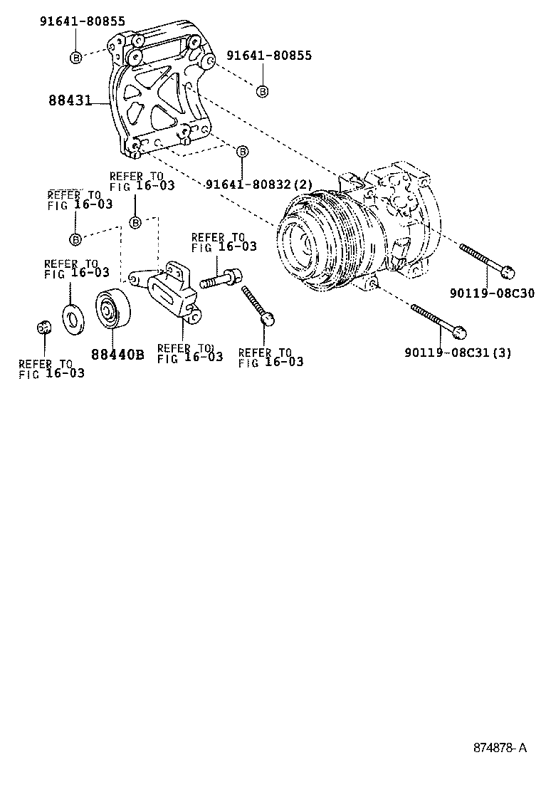 88431-53010 BRACKET, COMPRESSOR MOUNTING, NO.1 product image