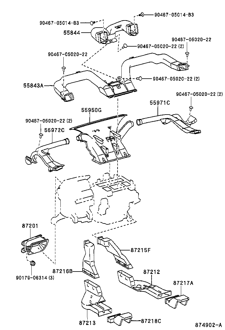 55844-13020 DUCT, HEATER TO REGISTER, NO.2 product image