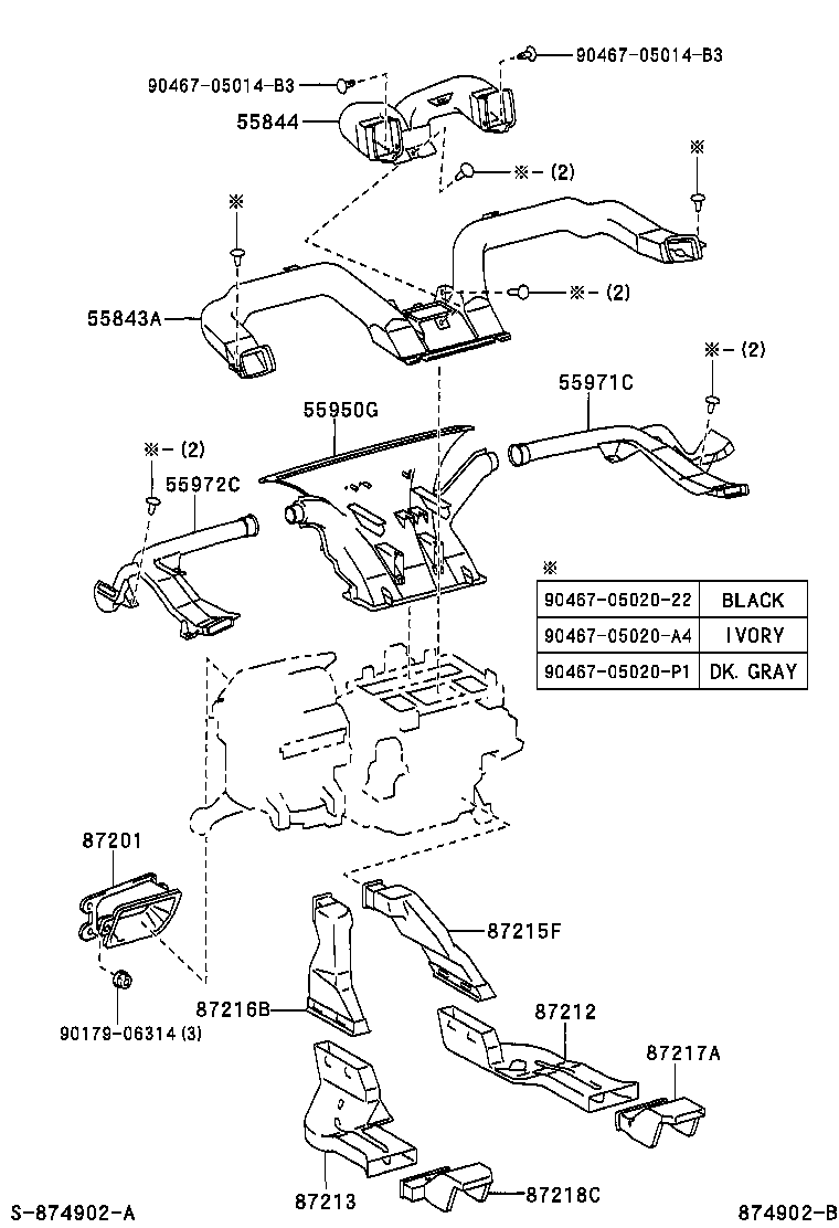 55950-13040 NOZZLE ASSY, DEFROSTER product image