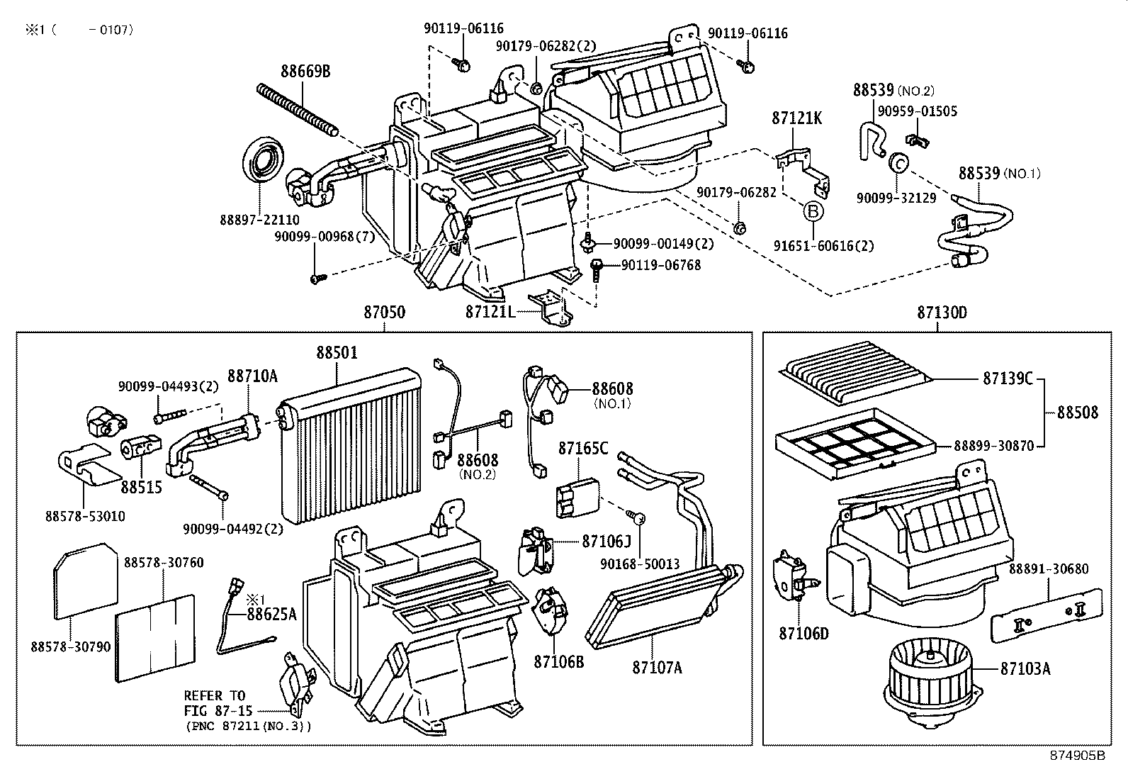 Toyota 88501-53010 EVAPORATOR SUB-ASSY, COOLER, NO.1