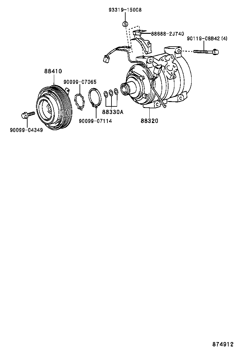 88310-58010 COMPRESSOR ASSY, W/PULLEY product image