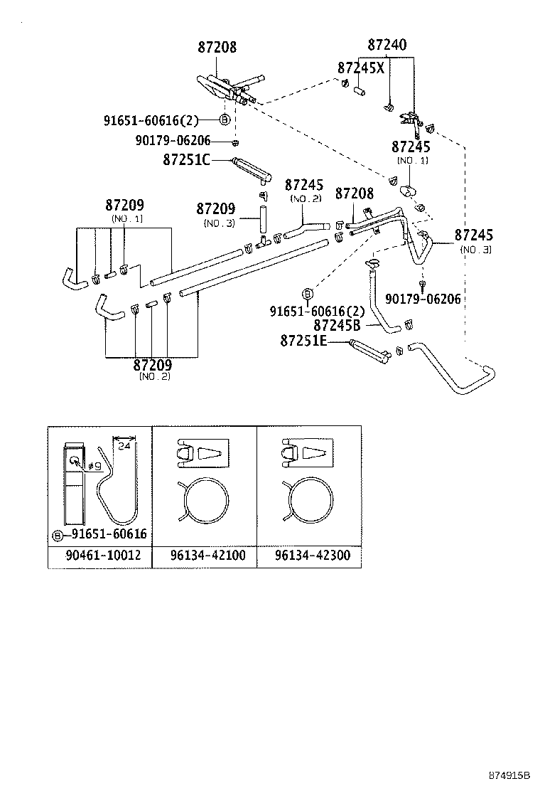 87245-3C461 HOSE, HEATER WATER, INLET B product image