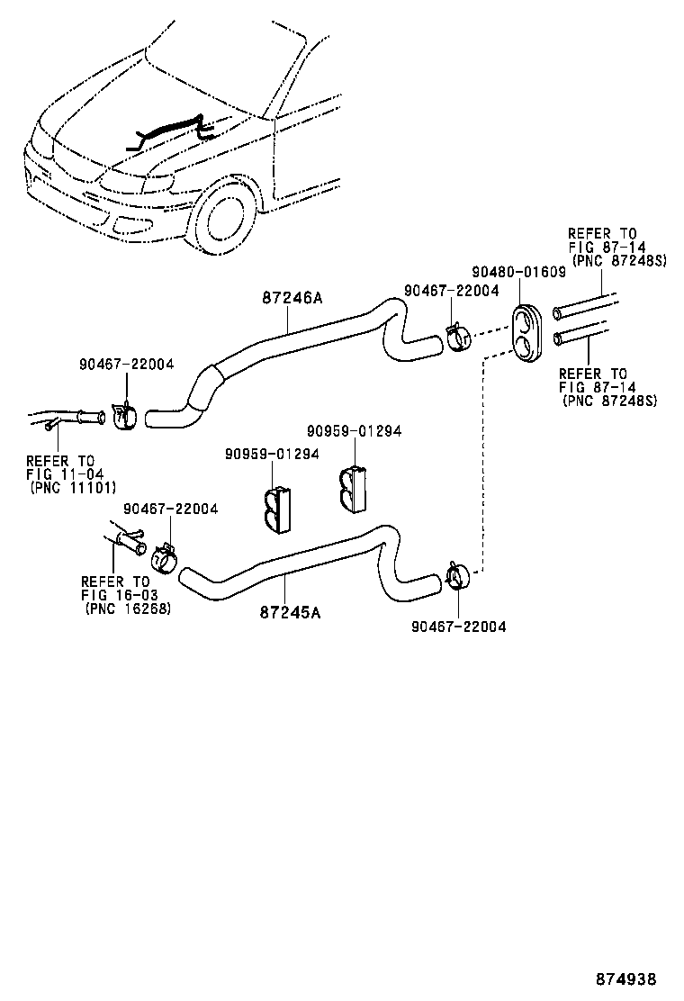 87245-06130 HOSE, HEATER WATER, OUTLET A product image