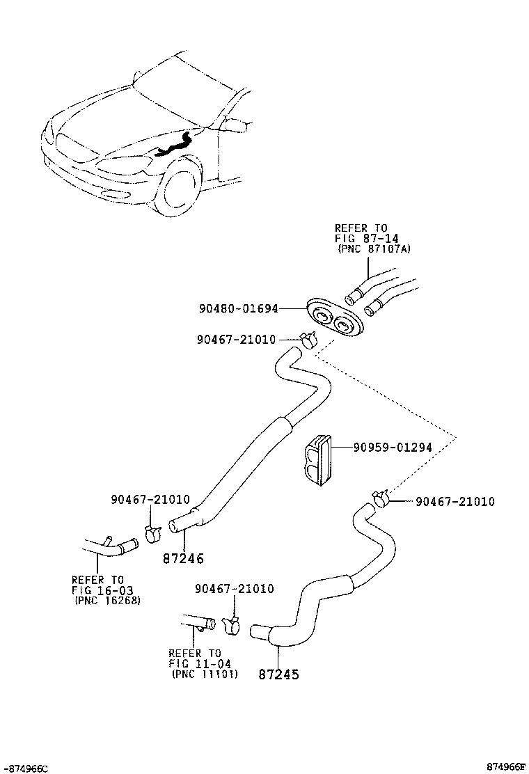 87245-06200 HOSE, HEATER WATER, INLET product image