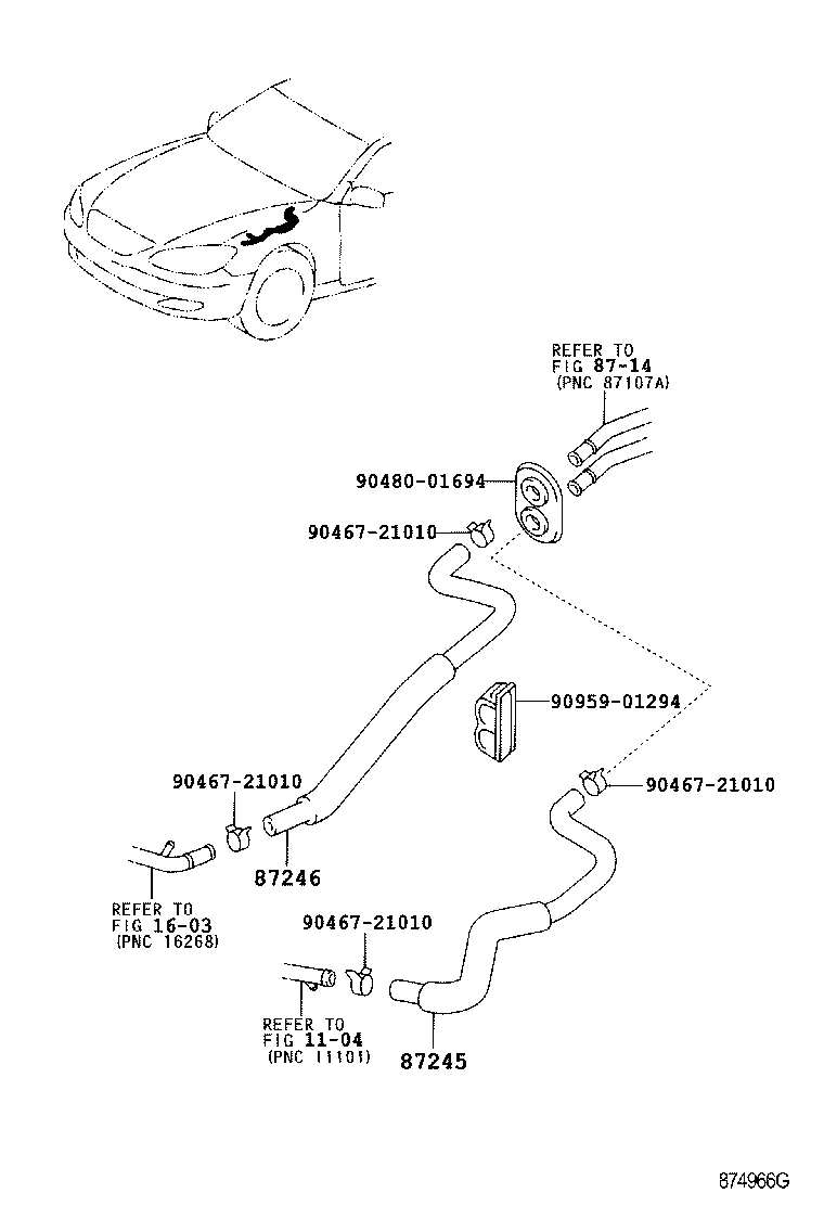 87245-33340 HOSE, HEATER WATER, INLET product image