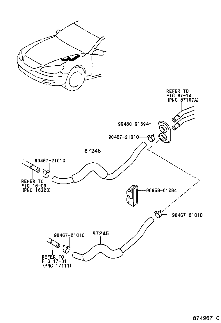 87245-06200 HOSE, HEATER WATER, INLET product image