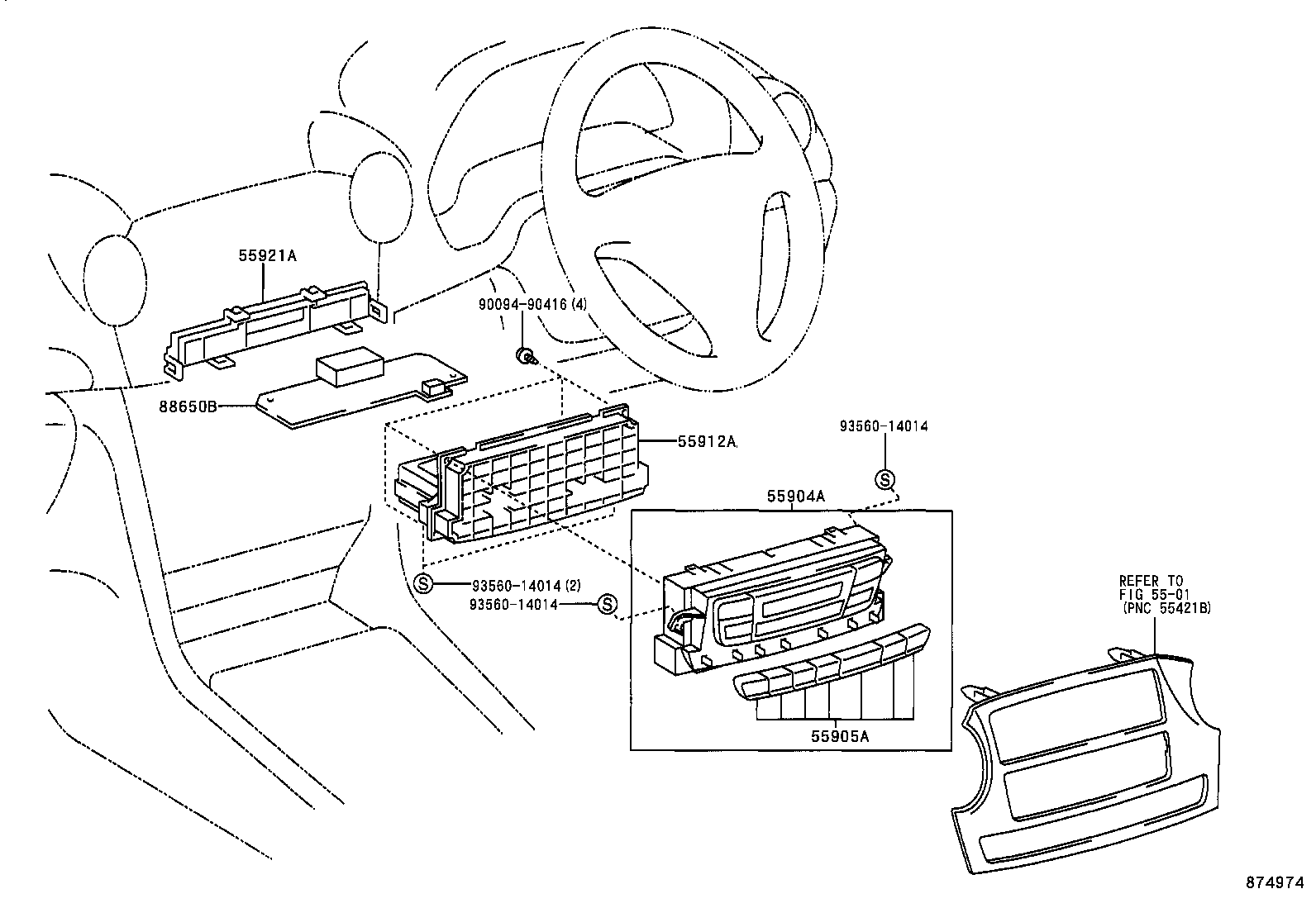 55902-22150 HOUSING SUB-ASSY, HEATER CONTROL product image