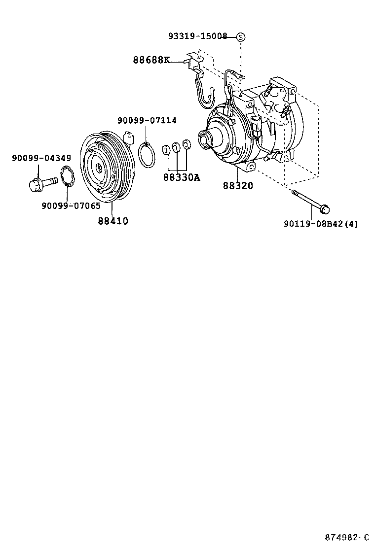 88688-03030 BRACKET, COOLER COMPRESSOR product image