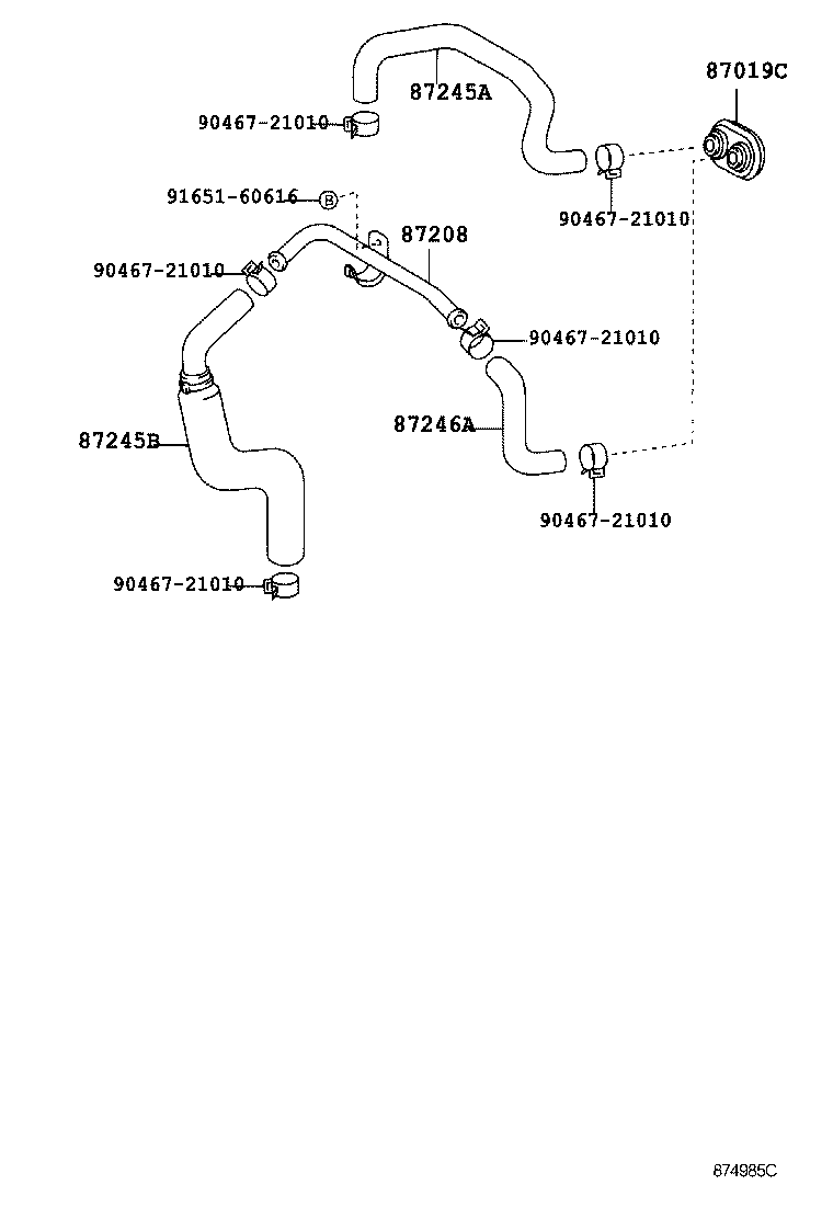 87246-35050 HOSE, HEATER WATER, OUTLET A product image