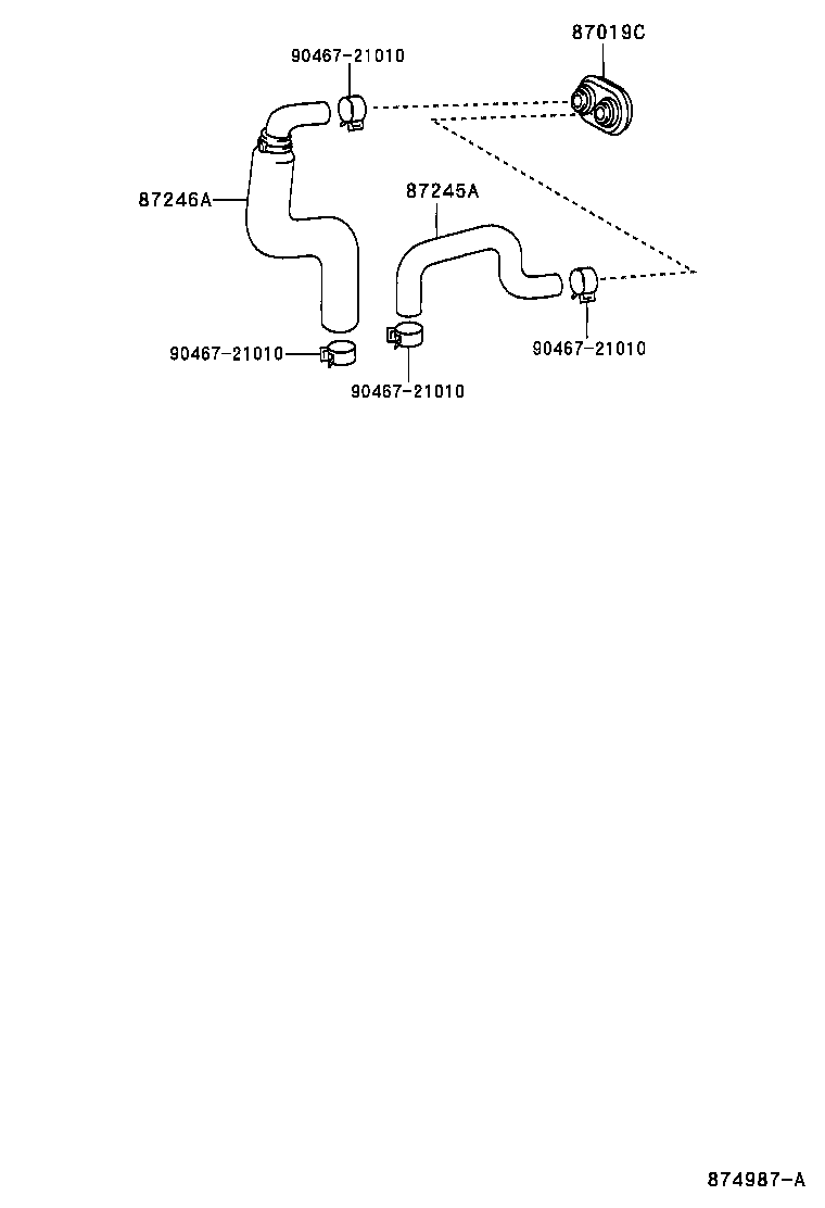 87246-35050 HOSE, HEATER WATER, OUTLET A product image