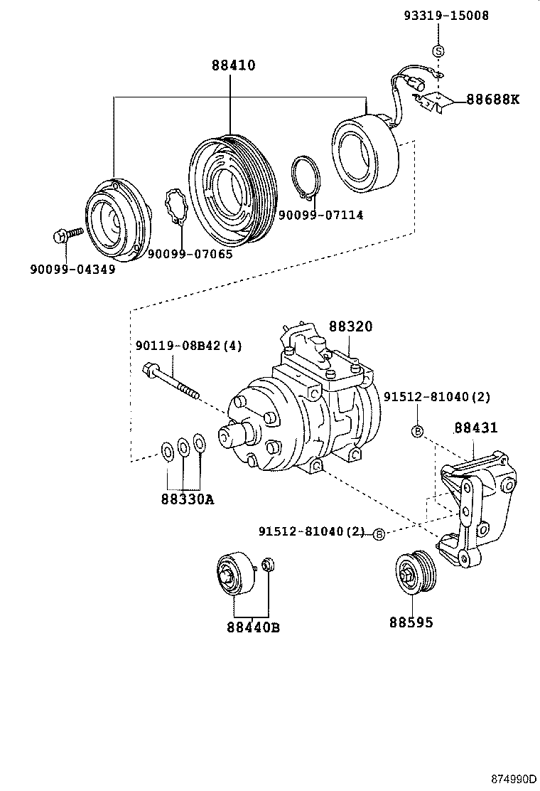 88440-35090 PULLEY ASSY, IDLE product image