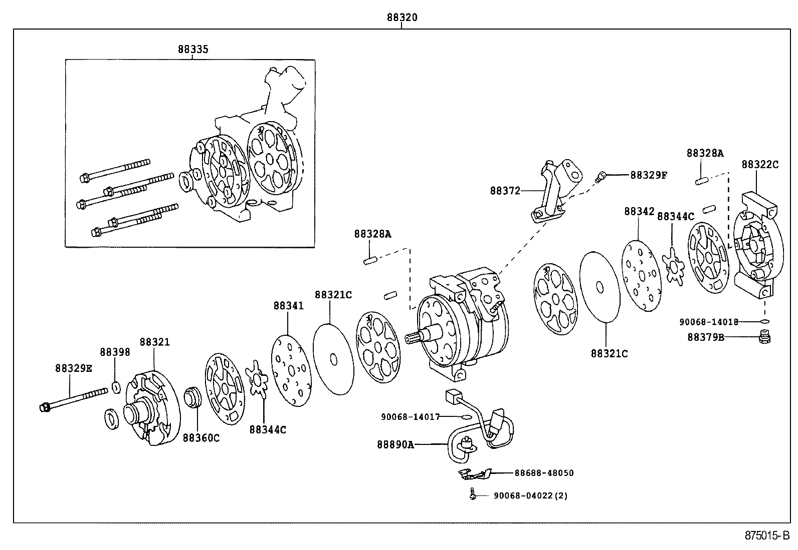 Toyota 88321-06070 HEAD, COOLER COMPRESSOR CYLINDER