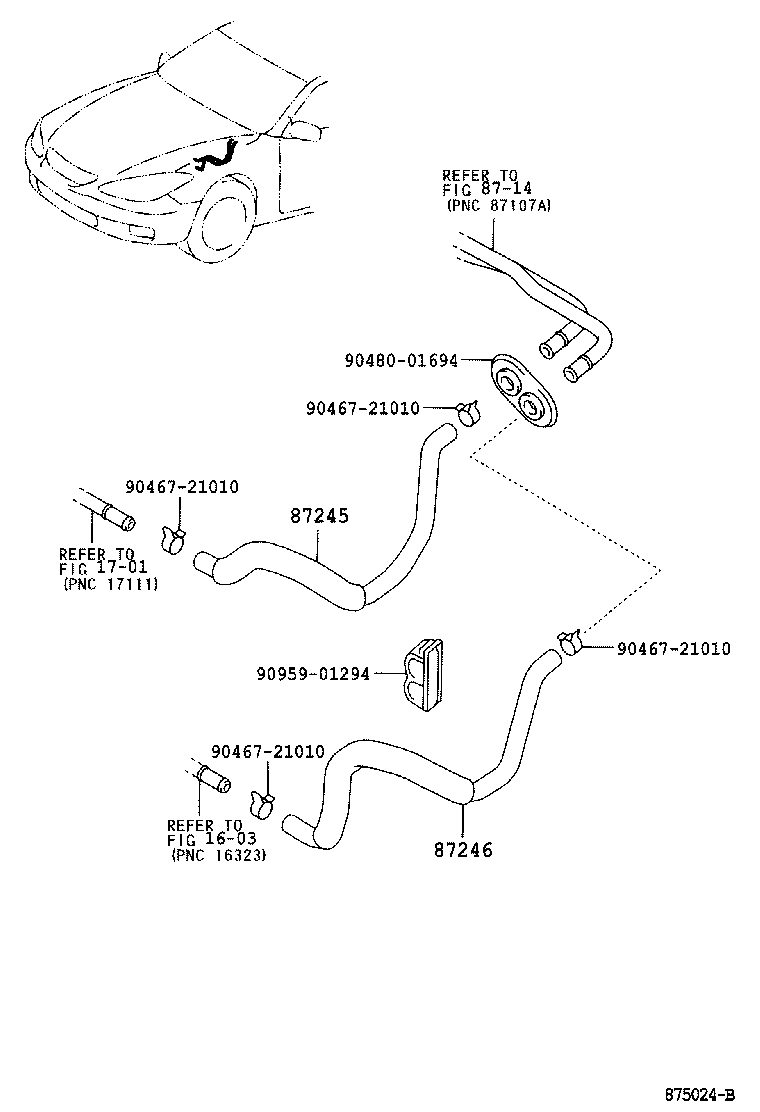 87245-33500 HOSE, HEATER WATER, INLET product image