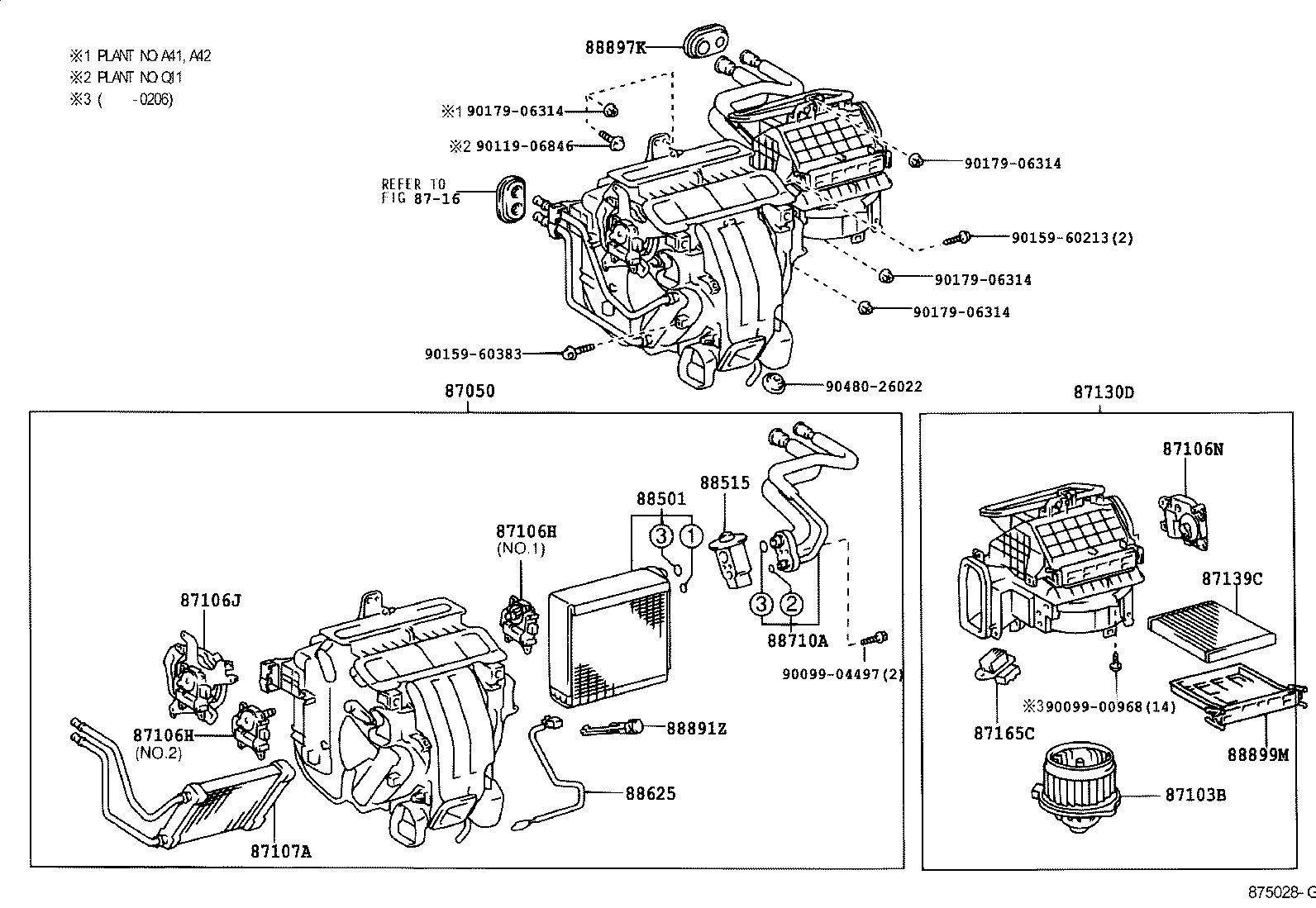 Toyota 88501-33130 EVAPORATOR SUB-ASSY, COOLER, NO.1