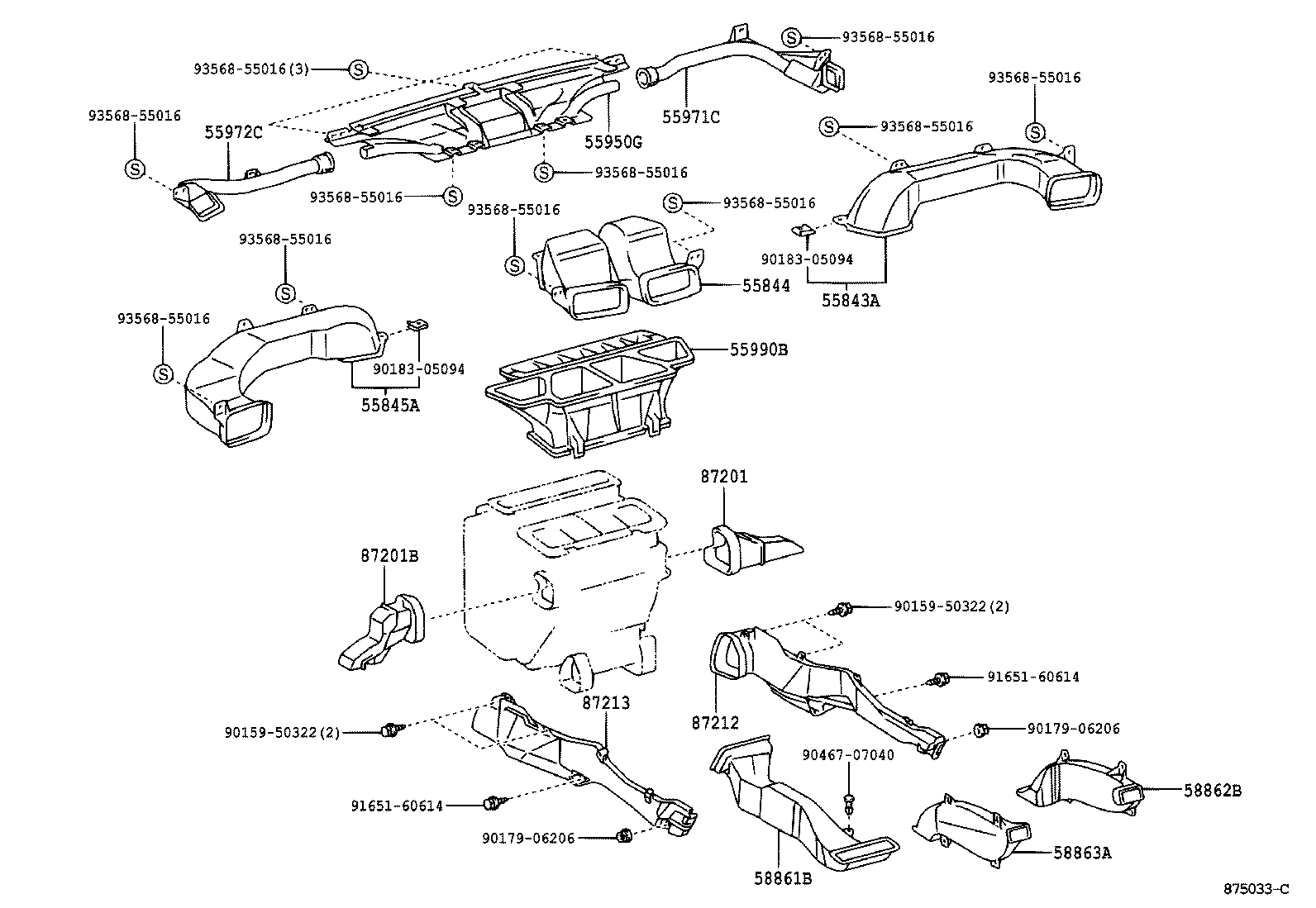55844-33130 DUCT, HEATER TO REGISTER, NO.2 product image