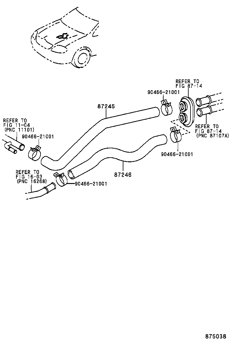 87245-02620 HOSE, HEATER WATER, INLET product image
