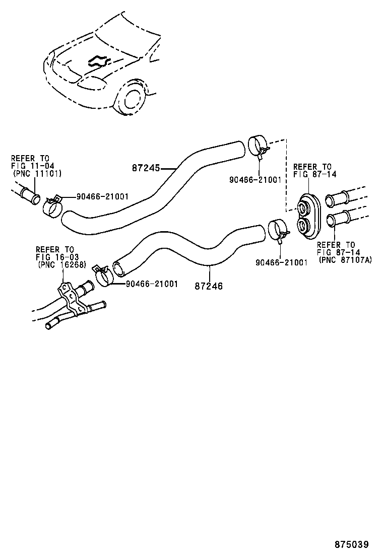 87245-02620 HOSE, HEATER WATER, INLET product image
