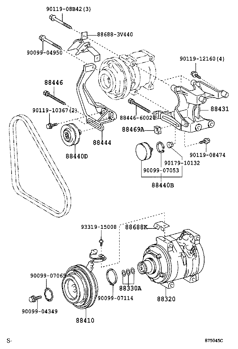 88440-37100 PULLEY ASSY, IDLE NO.2 product image