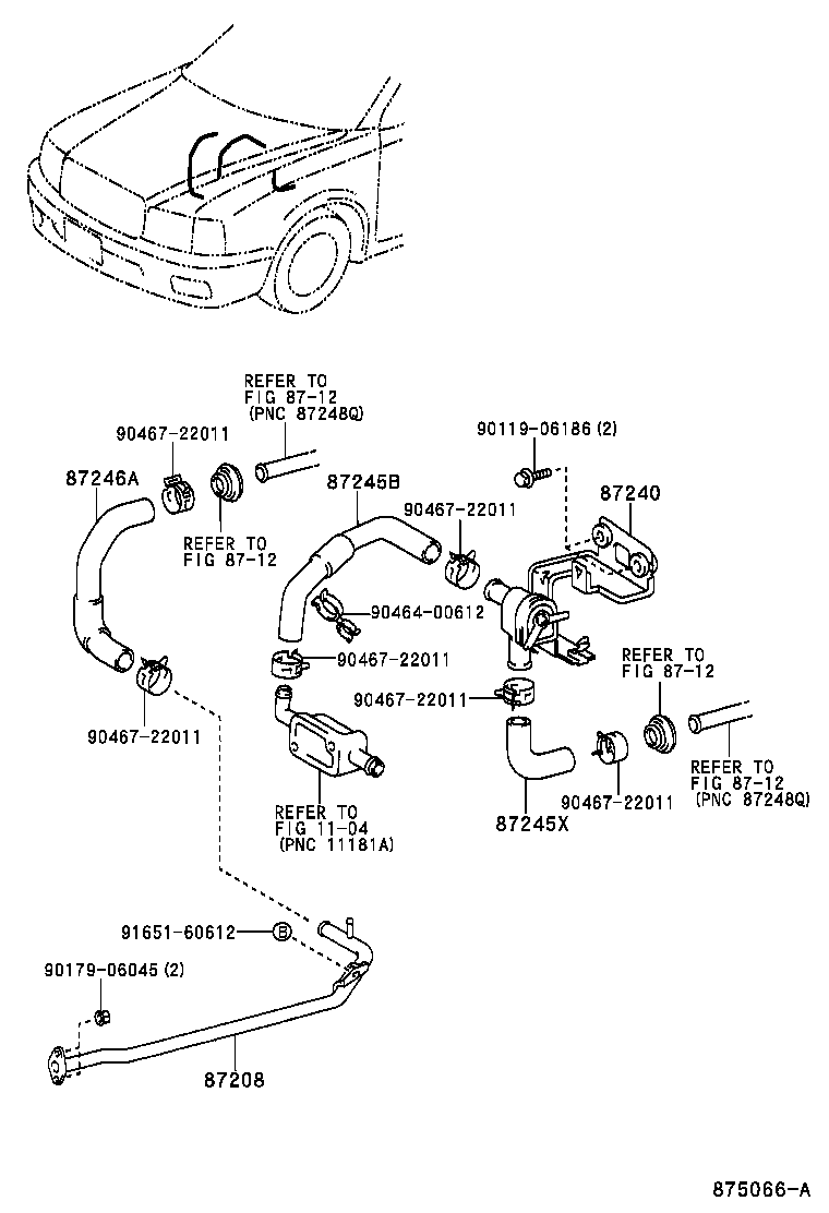 87245-43120 HOSE, HEATER WATER, OUTLET A product image