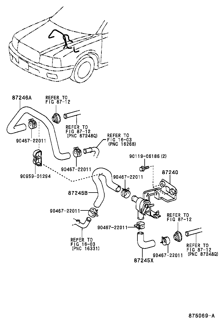 87245-43120 HOSE, HEATER WATER, OUTLET A product image