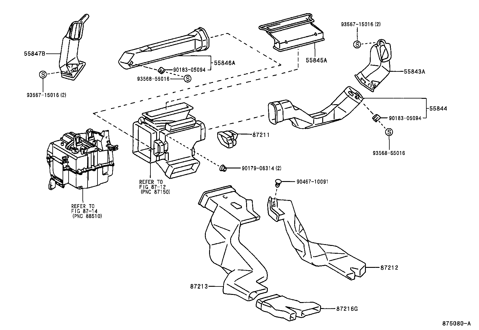 55844-43020 DUCT, HEATER TO REGISTER, NO.2 product image