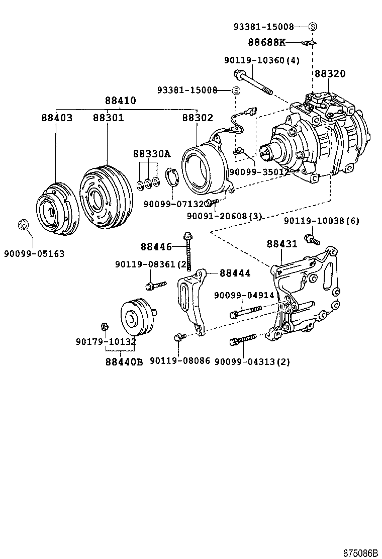 88444-36092 BRACKET, IDLE PULLEY product image