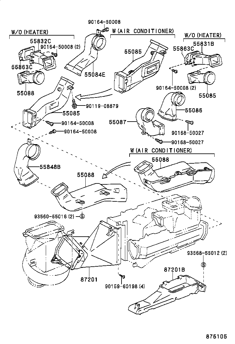 55844-60200 DUCT SUB-ASSY, HEATER TO REGISTER, NO.2 product image