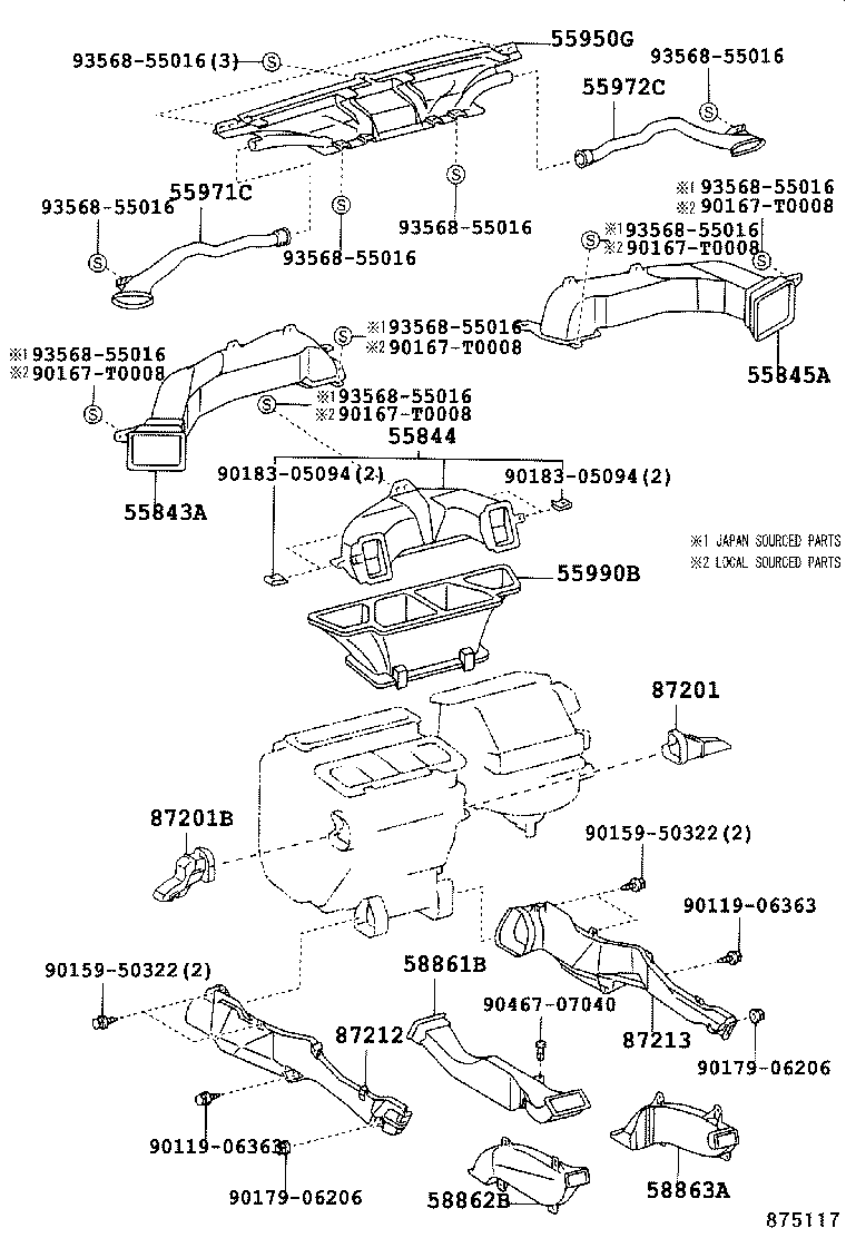 55844-06040 DUCT, HEATER TO REGISTER, NO.2 product image