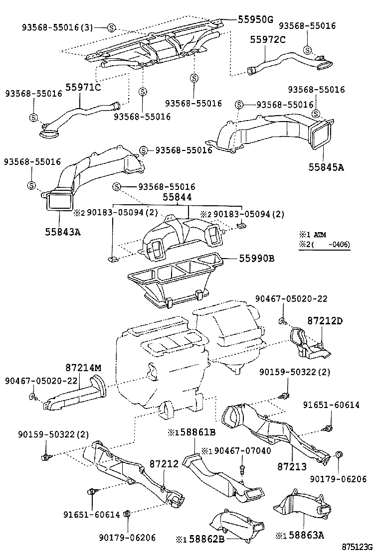 55845-33100 DUCT, HEATER TO REGISTER, NO.3 product image