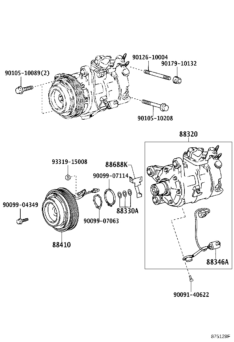 88688-3A650 BRACKET, COOLER COMPRESSOR product image