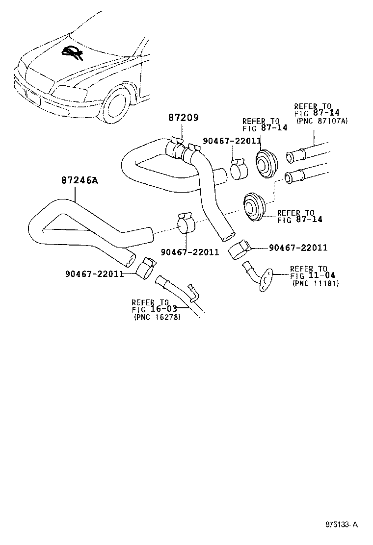 87245-3F720 HOSE, HEATER WATER, OUTLET A product image