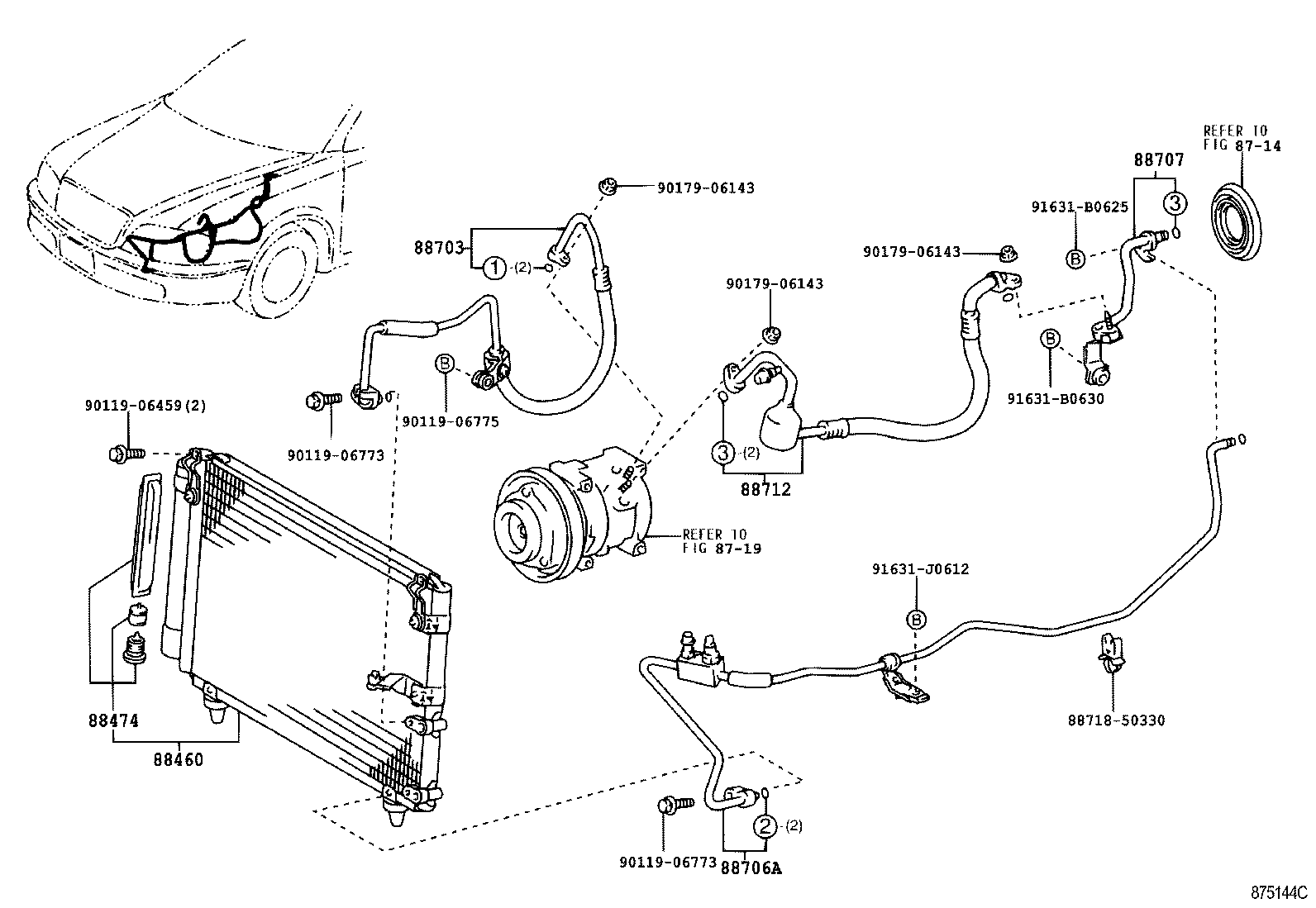 88460-30830 CONDENSER ASSY, COOLER product image