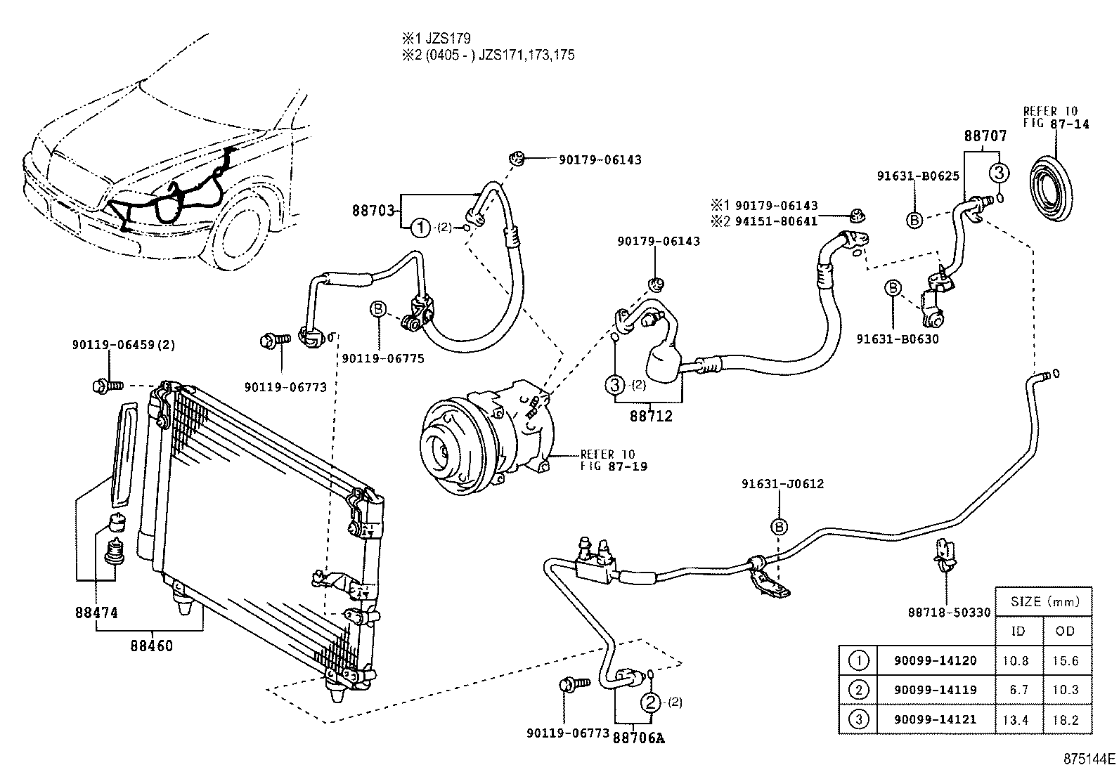88712-3F040 HOSE, COOLER REFRIGERANT SUCTION, NO.1 product image