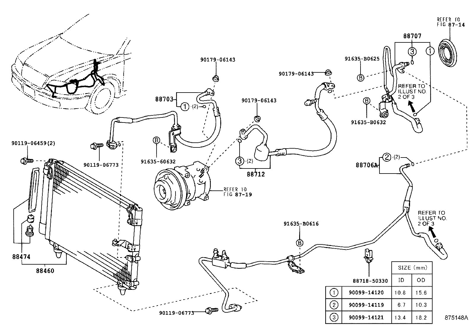 88712-3F040 HOSE, COOLER REFRIGERANT SUCTION, NO.1 product image