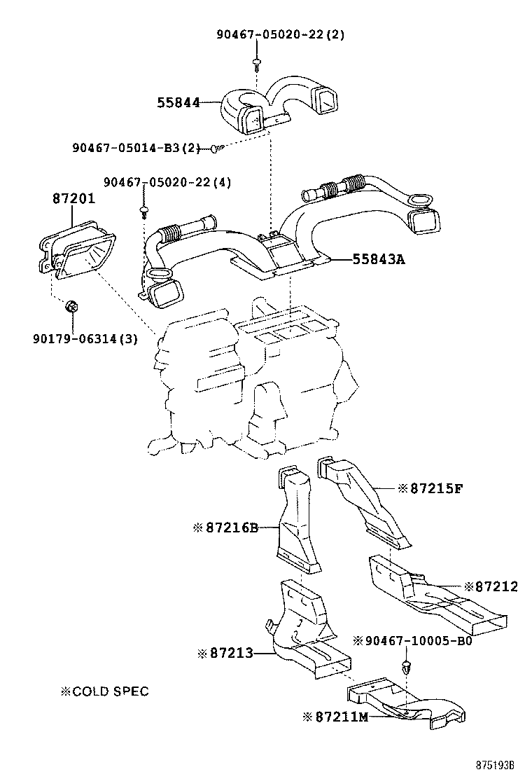 55844-12470 DUCT, HEATER TO REGISTER, NO.2 product image